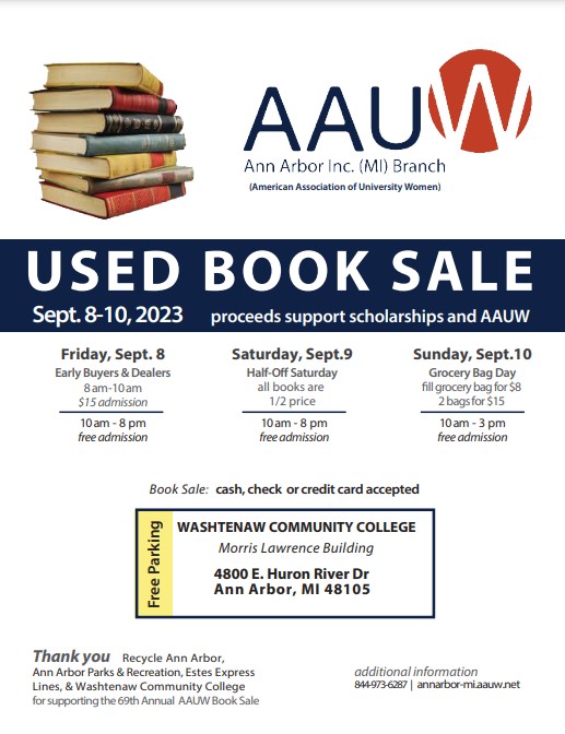 AAUW Used Book Sale Flyer